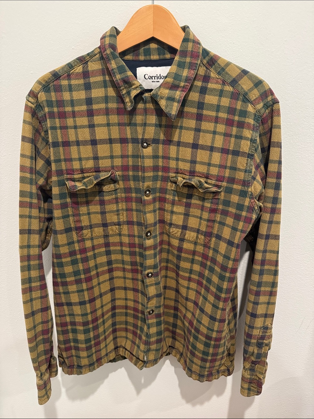 Corridor Green Plaid Casual Button-Down Shirt